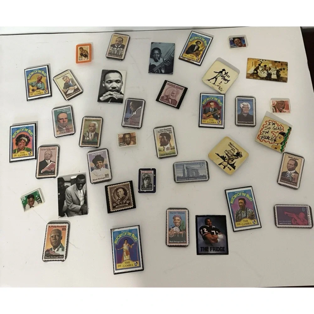 Huge Lot Of Vintage African American History Refrigerator Magnets See Photos